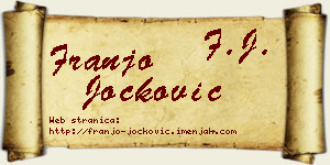 Franjo Jocković vizit kartica